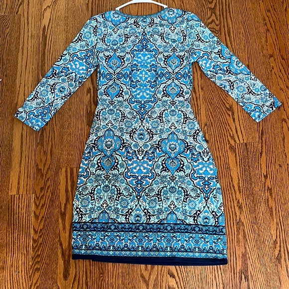 Max Studio Blue and Black Patterned Dress - Picture 4 of 6